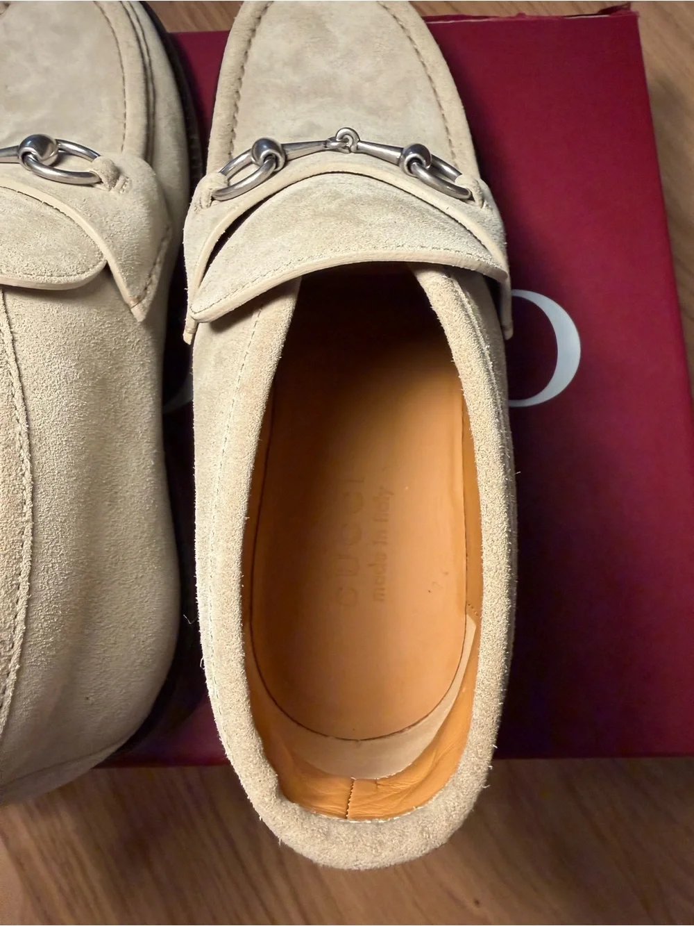 Men's Suede Sylke Bit Loafers in Light Beige